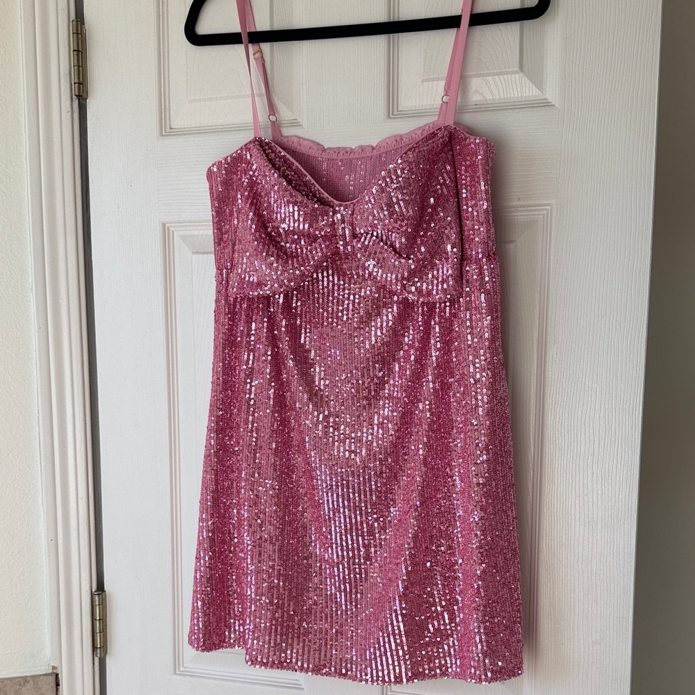 Show Me Your MuMu Pink Sequin Mini Dress